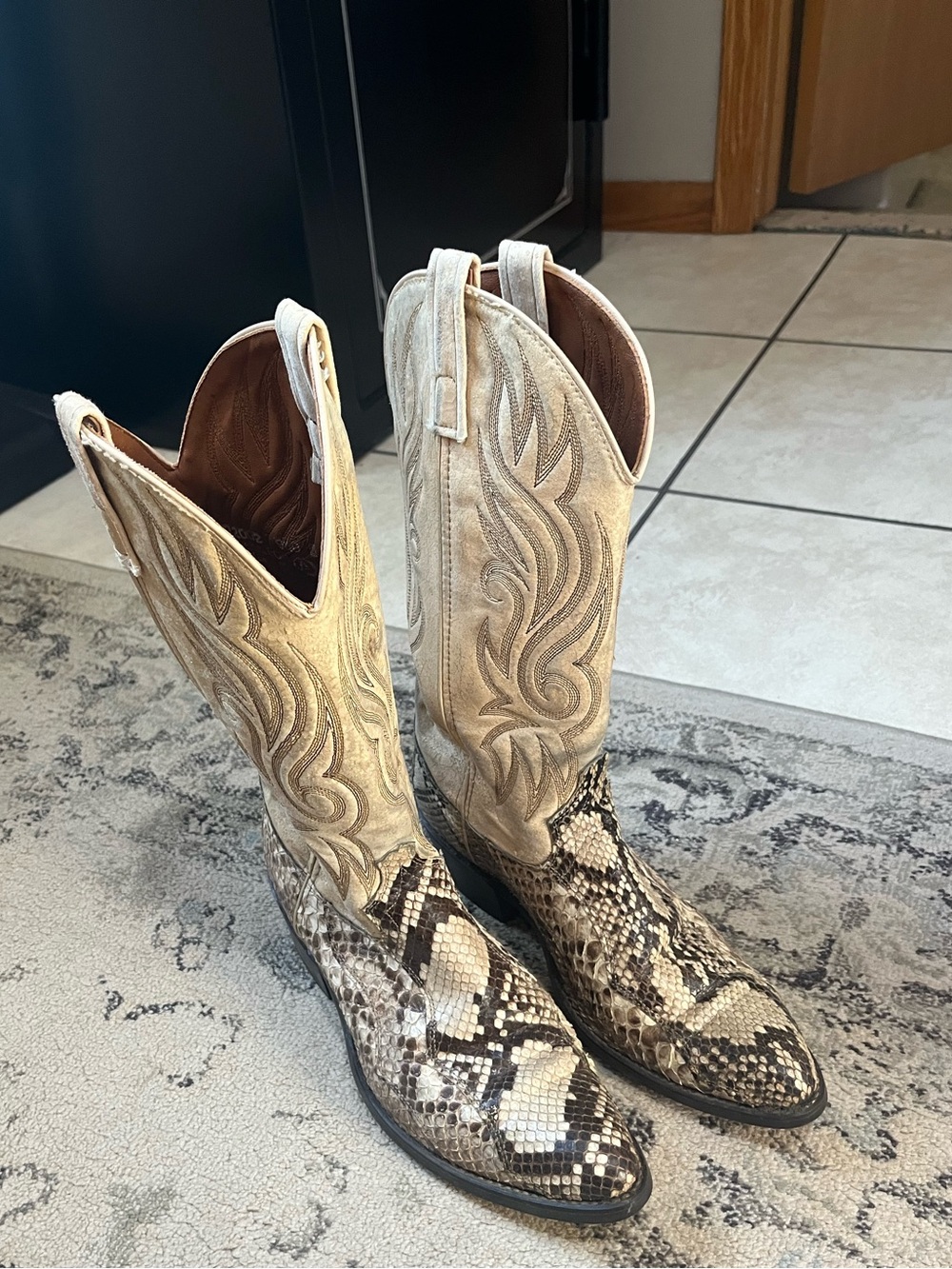 Vintage snake skin cowboy boots